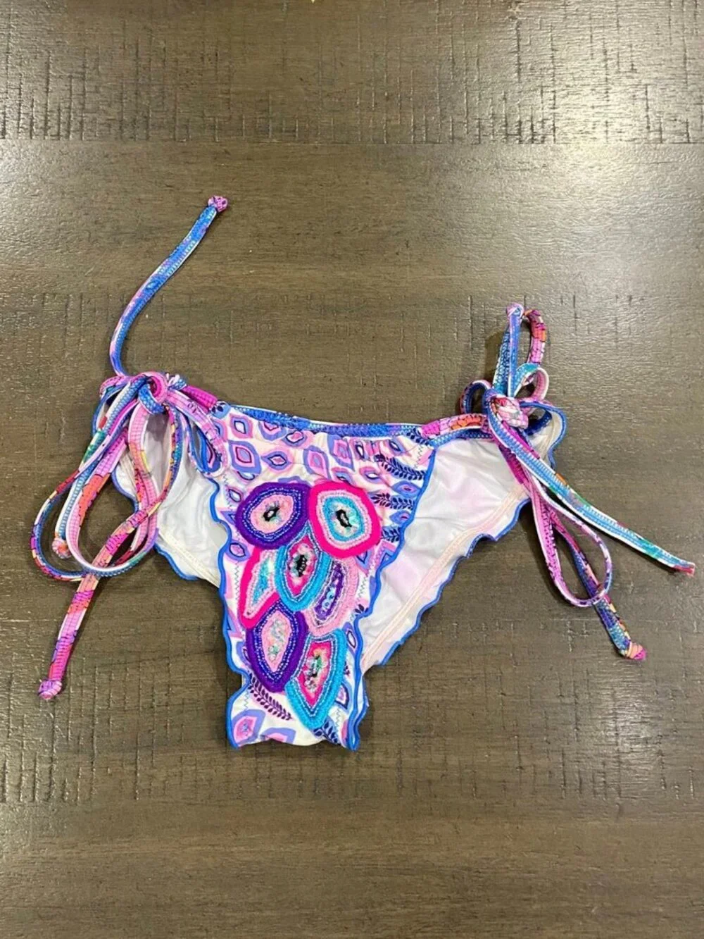 AGUA BENDITA Multicolor sequined swimsuit bottom, size S - Picture 4 of 11
